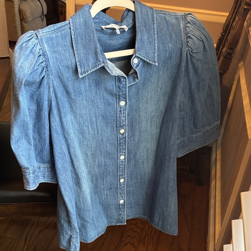 Frame Denim Blue Button-Up Top